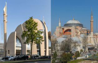 Moschee in Köln und Moschee Hagia Sophia