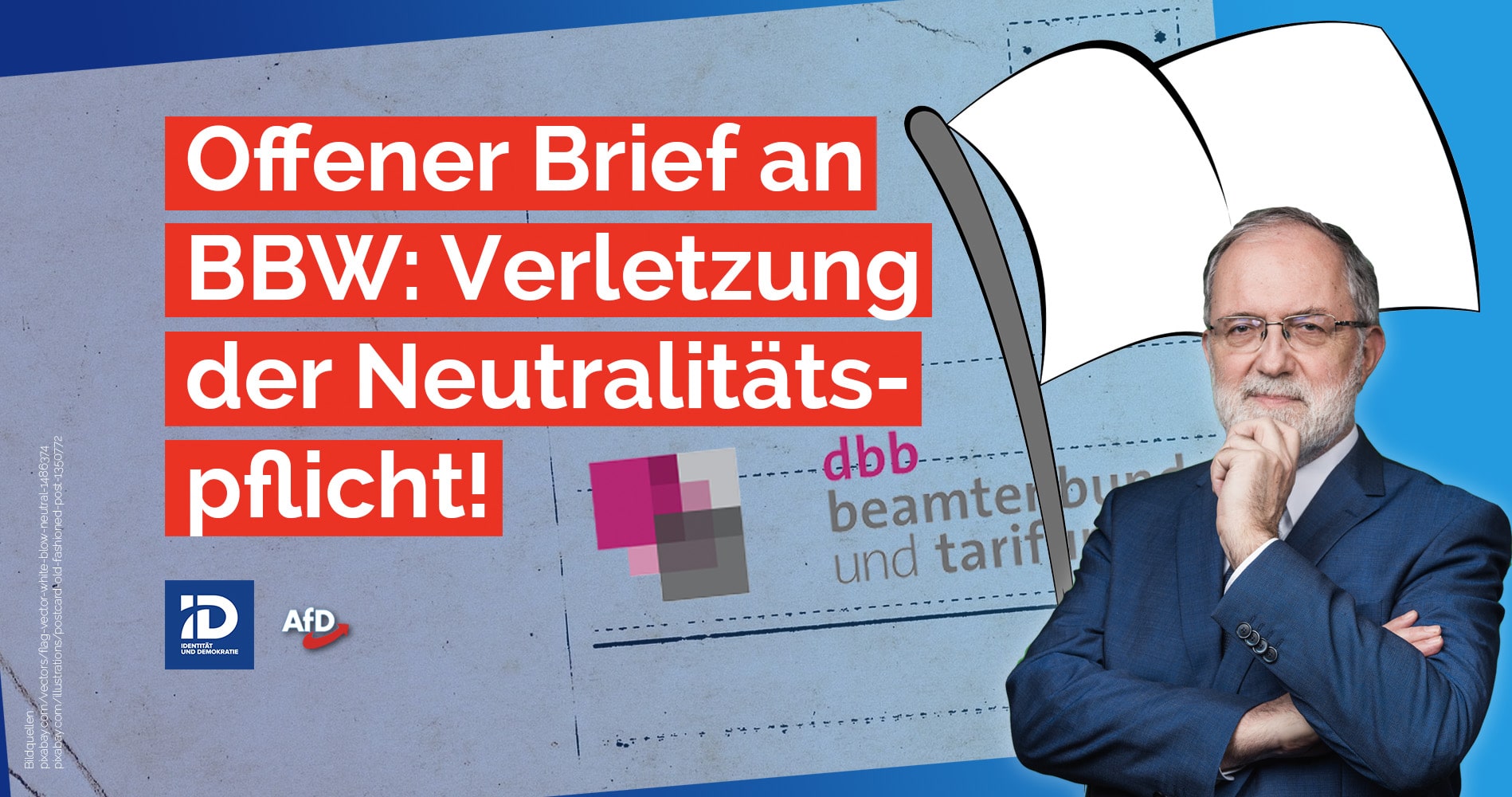 Der Ausschluss der AfD in den „Wahlprüfsteinen“ deutet darauf hin, dass Sie insgeheim oder vielleicht auch offenkundig um die sehr guten Antworten der AfD auf drängende Probleme unserer Zeit wissen. Auch deshalb fordere ich Sie auf, die Positionen der AfD noch vor der Wahl am 14. März 2021 in geeigneter Weise Ihren Mitgliedern zur Kenntnis zu bringen.