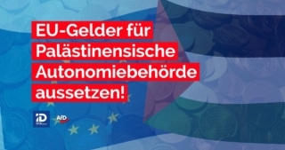 Eigentlich sollten im Mai 2021 nach 16 Jahren das erste Mal wieder Wahlen in der Palästinensischen Autonomiebehörde stattfinden, finanziert mit 1,5 Millionen Euro von den Steuerzahlern in der EU. Stattdessen hat der sogenannte palästinensische Präsident Mahmud Abbas die Wahlen auf unbestimmte Zeit verschoben. Fatah und Hamas setzen lieber auf Gewalt, Terror, Raketen und Eskalation. Die demokratisch nicht legitimierte Palästinensische Autonomiebehörde wird jedes Jahr mit 300 Millionen Euro von der EU subventioniert, und verweigert sich stur allen Friedensverhandlungen mit Israel. Dieses Geld muss sofort gestoppt werden, bis die Palästinensische Autonomiebehörde wieder zu Frieden und Demokratie zurückfindet.