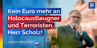20220817 kein euro mehr an holocaustleugner scholz – Joachim Kuhs, AfD / Alternative für Deutschland